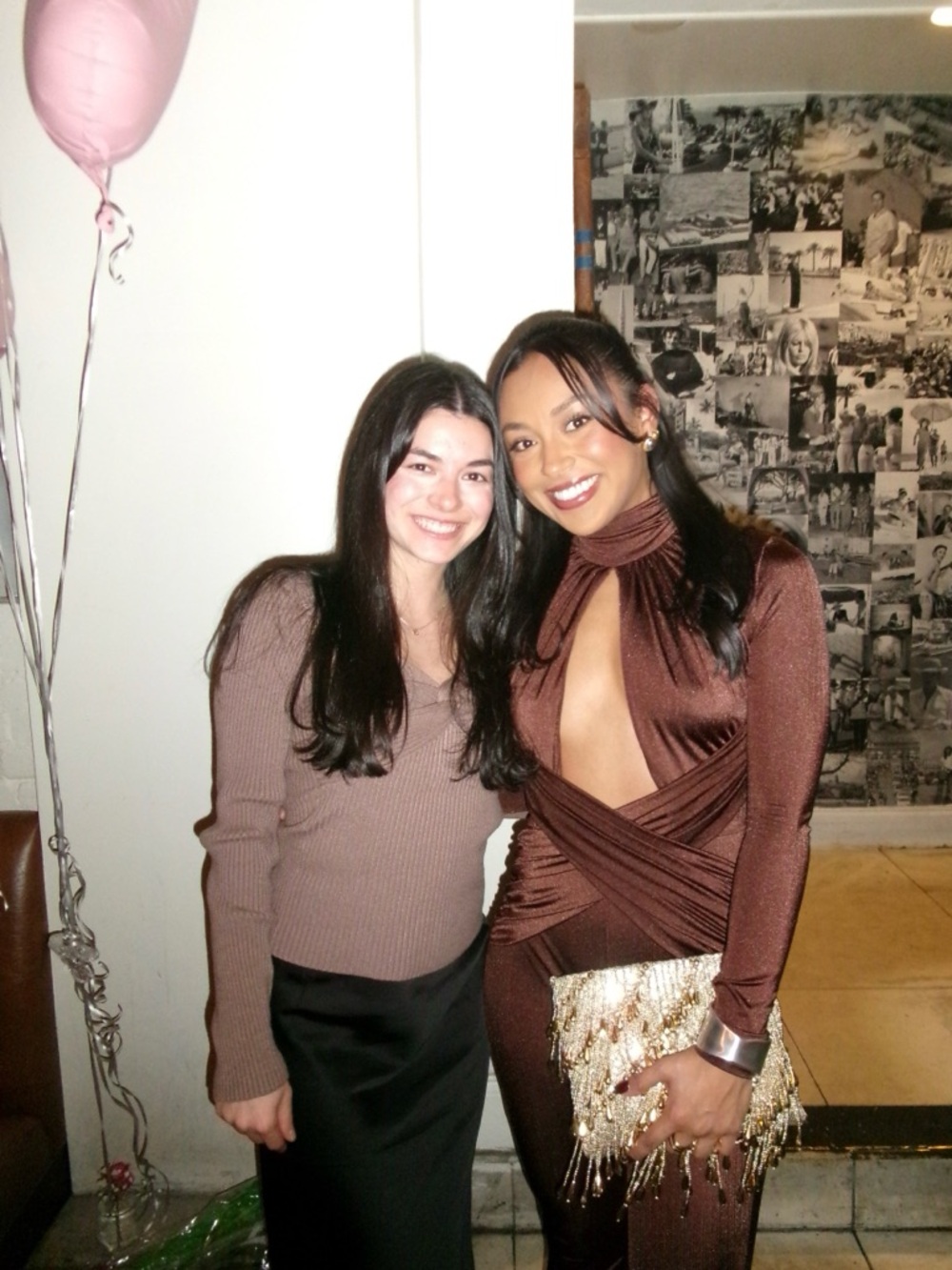 Michael Costello Chocolate Brown Plunge Cutout Wide-Leg Jumpsuit - Picture 4 of 5